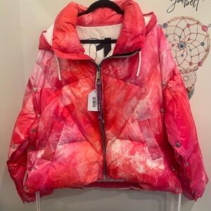 KHRISJOY
TIE DYE EFFECT DOWN JACKET WITH REMOVABLE HOOD sz 01